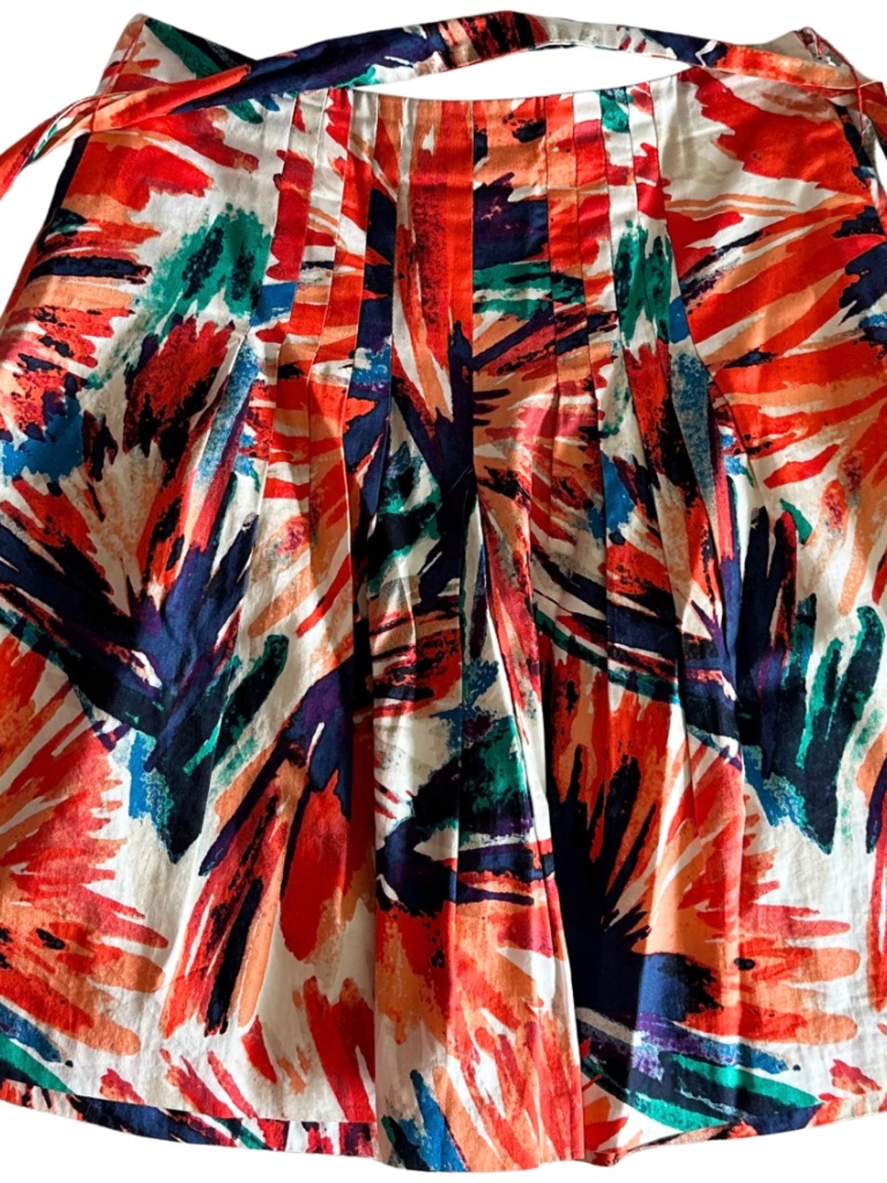Ann Taylor Colorful Abstract Floral Cotton Summer Skirt | Size 0 - Picture 2 of 4